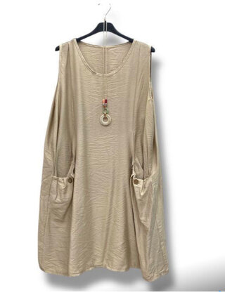 NEW COLLECTION SLEEVELESS NECKLESS TUNIC DRESS 5192