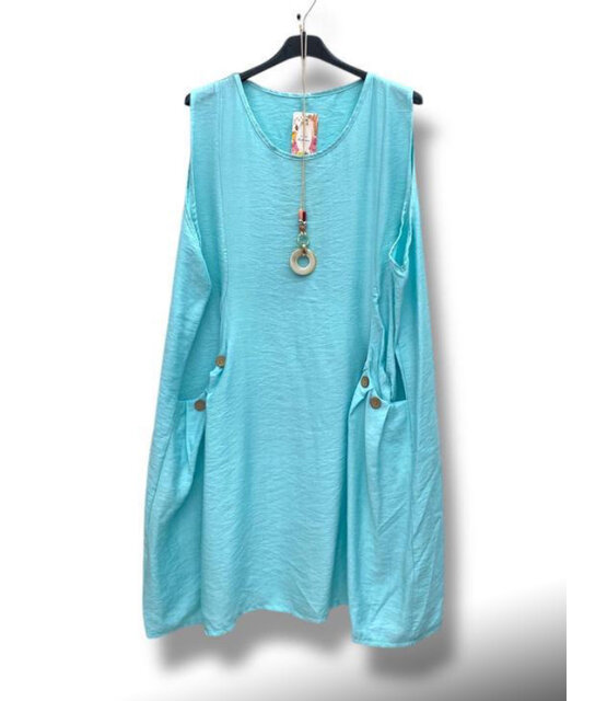 NEW COLLECTION SLEEVELESS NECKLESS TUNIC DRESS 5192