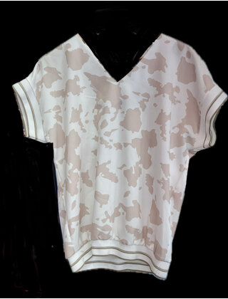 EMI PRINT SHORT SLEEVE TOP 098