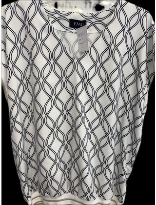 EMI PRINT SHORT SLEEVE TOP 6879