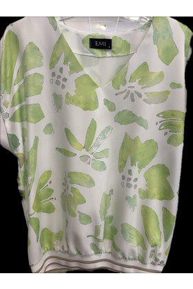 EMI PRINT V-NECK PRINT TOP 2222
