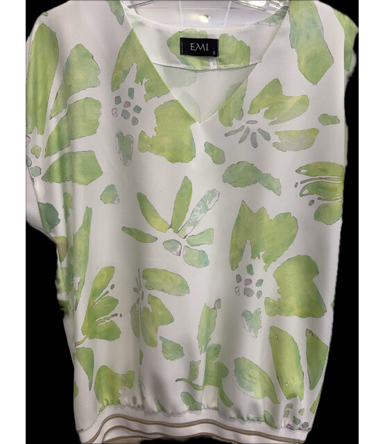 EMI PRINT V-NECK PRINT TOP 2222