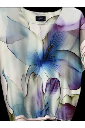 EMI PRINT V-NECK PRINT TOP 1069