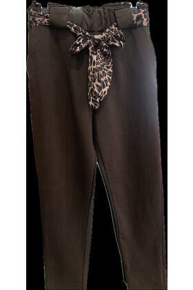MADE IN ITALY TROUSERS WITH LEOPARD BELT 3011