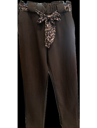 MADE IN ITALY TROUSERS WITH LEOPARD BELT 3011