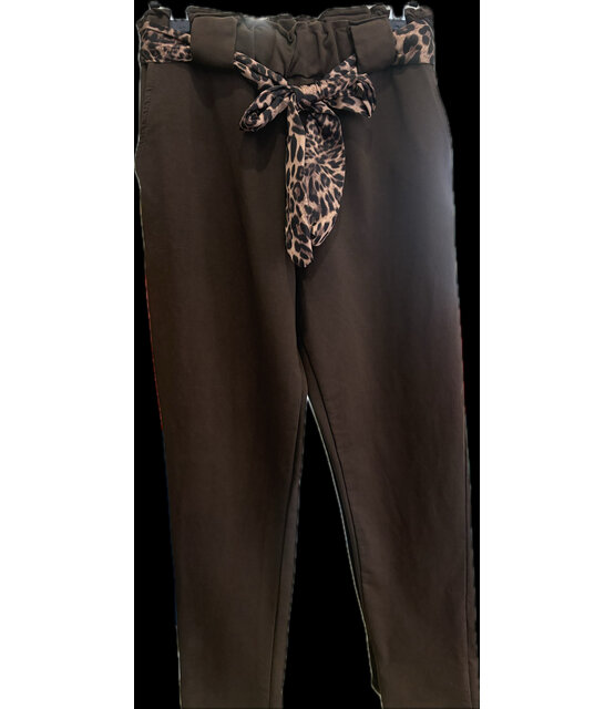 MADE IN ITALY TROUSERS WITH LEOPARD BELT 3011