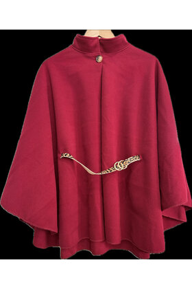 MADE IN ITALY CAPE WITH LEOPARD BELT 717