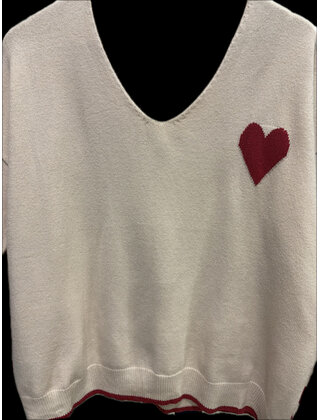 ZOLA V -NECK HEART  KNIT 351