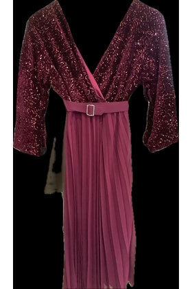 FORCYMA PLEATED SPARKLE DRESS 2185