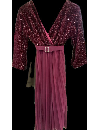 FORCYMA PLEATED SPARKLE DRESS 2185