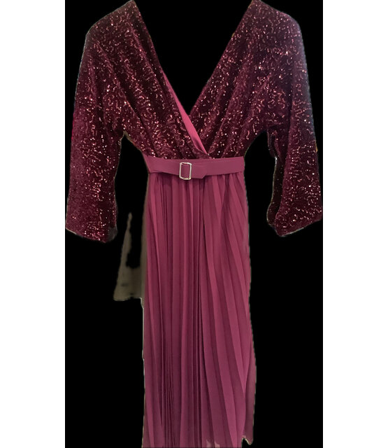 FORCYMA PLEATED SPARKLE DRESS 2185