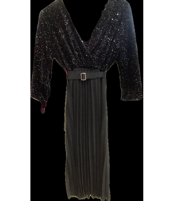 FORCYMA PLEATED SPARKLE DRESS 2185