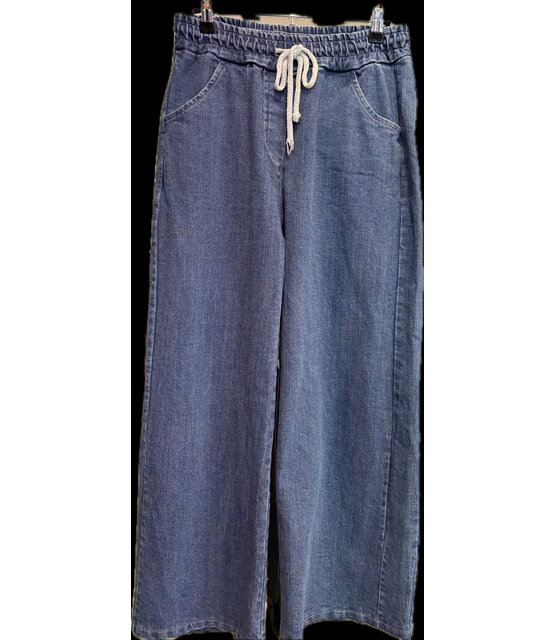 MADE IN ITALY DRAWSTRING WIDE DENIM 3533