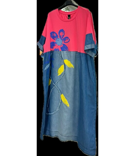 FLY OUT LONG DENIM DRESS 1038