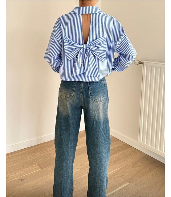 ROSY DAY STRIPE SHIRT WITH BOW 6978