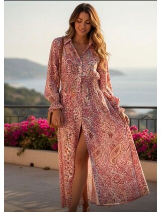 LATINO LONG PRINT DRESS 5017