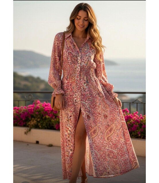 LATINO LONG PRINT DRESS 5017