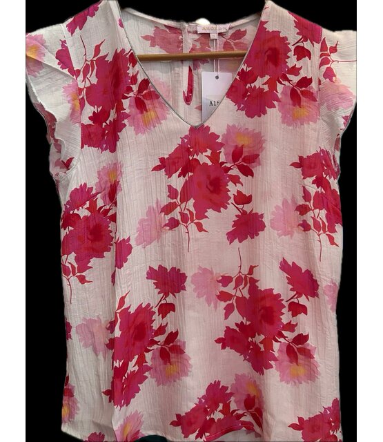AKOZ FLORAL CAP SLEEVE TOP 162