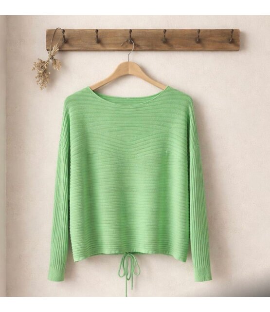 ZOLA RIBBED DRAWSTRING KNIT 3758