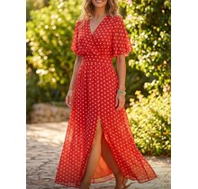 LATINO POLKA DOT LONG DRESS 3216