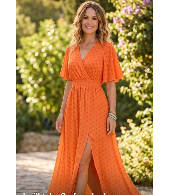 LATINO POLKA DOT LONG DRESS 3216