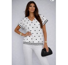 EMI V-NECK POLKA  DOT TOP 4750