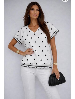 EMI V-NECK POLKA  DOT TOP 4750