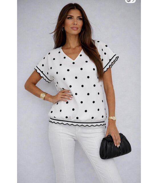 EMI V-NECK POLKA  DOT TOP 4750