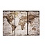 GeWoon Wandkaart Globe 3-delig Wit - 120x2,5xH80 cm