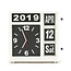By-Boo Witte Tafelklok Almanac - 33,2x10xH32 cm