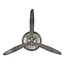 GeWoon Grijze Wandklok Propeller - 53x7xH46 cm