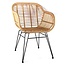 Sweet Living Rotan Kuipstoel Patrik Naturel - 58x62xH82 cm
