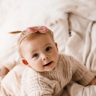 Bandeau cheveux de bébé avec noeud papillon