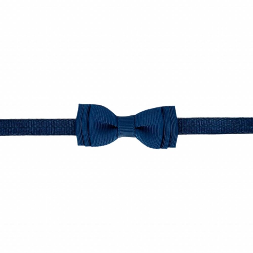 Your Little Miss Fascia per capelli neonata con doppio fiocco Amy - Dark blue
