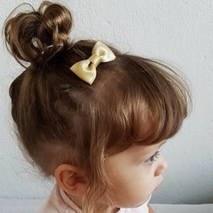 Your Little Miss Baby hair clips with bow - Gold sparkle