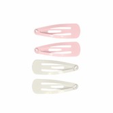 Your Little Miss Basic baby snap clips - White and light pink
