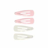 Your Little Miss Clips de pelo bebé basico - White and light pink