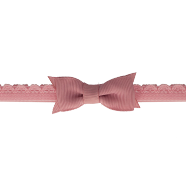 Your Little Miss Newborn Baby-Haarband mit Spitzen-Schleife - Pink quartz