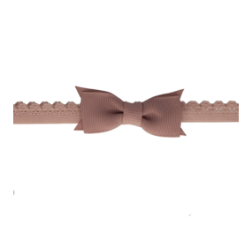 Your Little Miss Cinta de bebé recién nacido con lazo de encaje - Antique mauve Your Little Miss Cinta de bebé recién nacido con lazo de encaje - Antique mauve