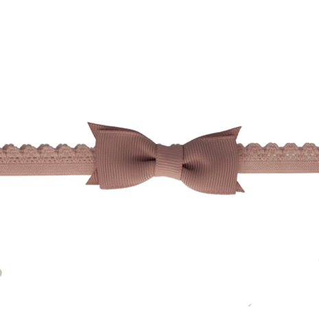 Your Little Miss Nyfött baby hårband med spetsrosett - Antique mauve Your Little Miss Nyfött baby hårband med spetsrosett - Antique mauve