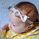Your Little Miss Newborn baby haarbandje met kanten strik - Tan
