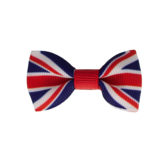 Your Little Miss Baby hair clips with bow - English flag