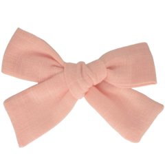 Your Little Miss Hair clip with knot and bow - Light pink linen