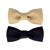 Your Little Miss Baby hair clips with bow - Gold & navy shine