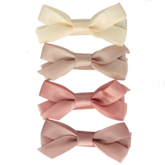 Your Little Miss Hair clips with ribbon bow - Powder tones