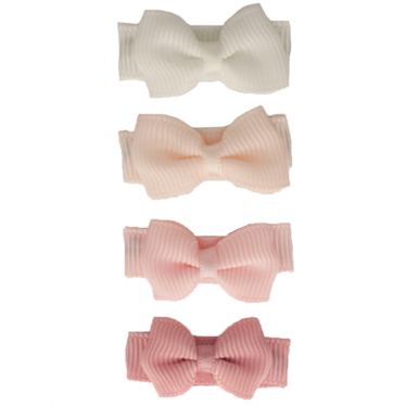 Your Little Miss Baby hair clips with bow - Pink tones