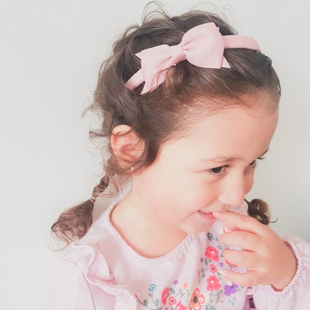 Your Little Miss Hairband with bow - Rose quartz Your Little Miss Hairband with bow - Rose quartz