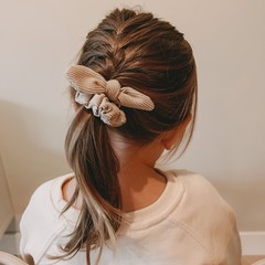 Your Little Miss Mini scrunchie with bow - vanilla