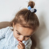 Your Little Miss Basic Mini-Haargummis mit Pompons - marine