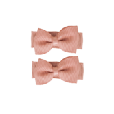 Your Little Miss Baby hair clips with bow - rose quartz